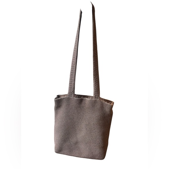 The Sak Crochet Tote Bag Brown Medium Shoulder Straps Purse Inner Pockets Boho - Picture 7 of 10